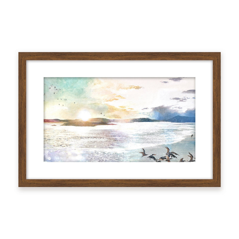 Ephemera Print by Stefanie Bales, Framed Matted Print, Beige, 16" H x 24" W x 1.125" D