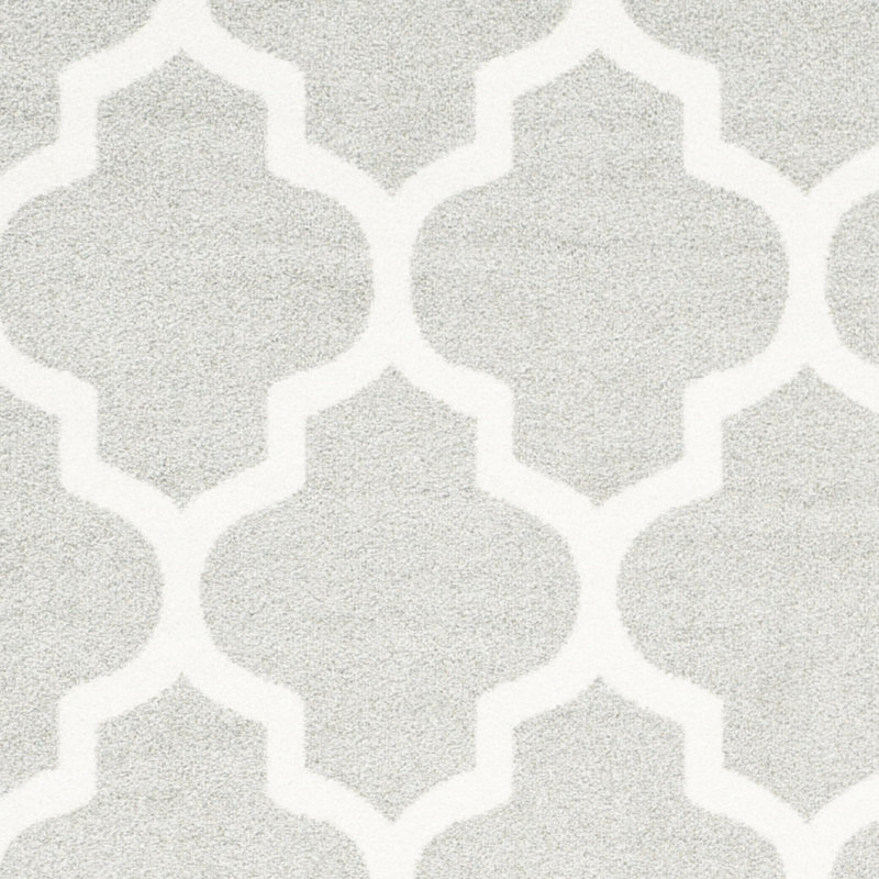 Ammundsen Geometric Machine Made Power Loom Polypropylene Area Rug in Light Grey/Beige, Rectangle 2'6" x 4'
