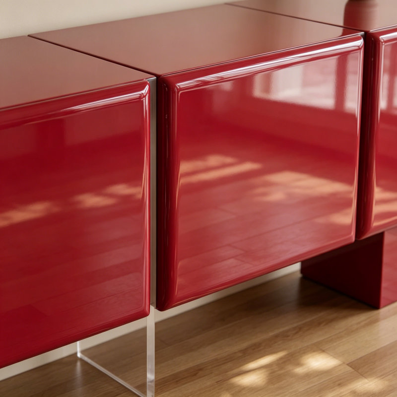 Meuble télé rouge simple et luxueux
