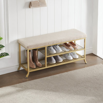 Banc de rangement pour chaussures en bois d'ingénierie multi-tailles facile à nettoyer Rangement polyvalent pour hall d'entrée