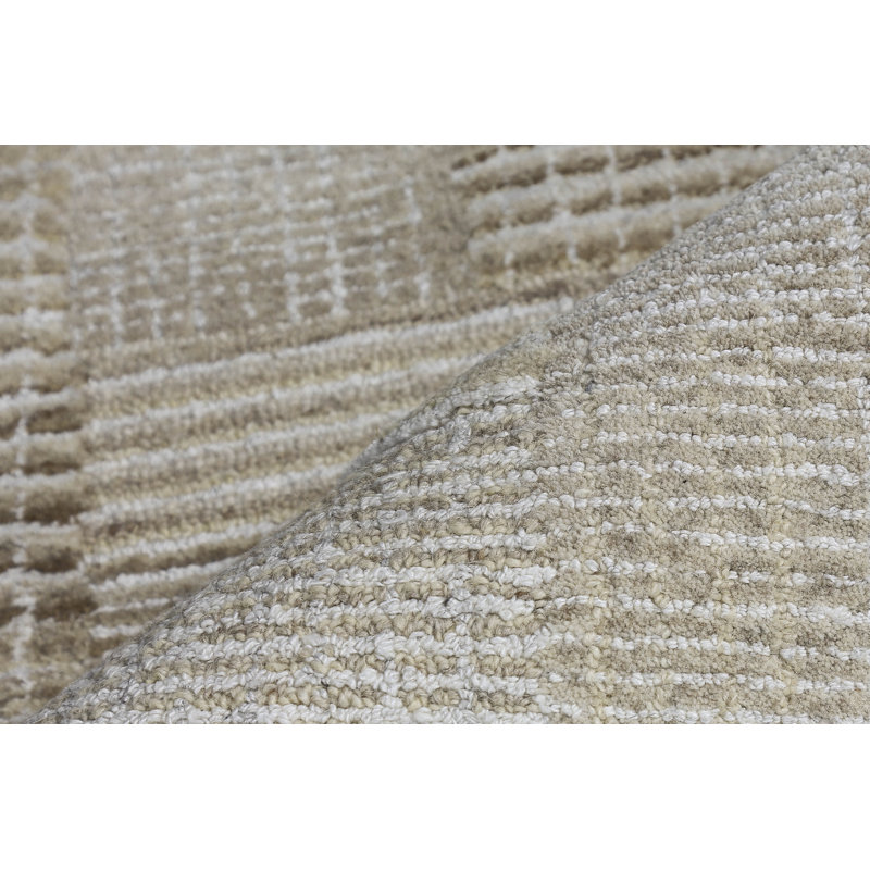 Zahi Handmade Wool Abstract Area Rug, Rectangle 5' x 8'