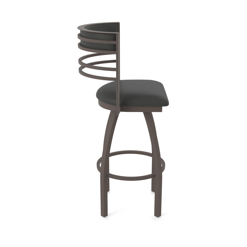 Hunter Swivel Stool, Tabouret de bar (siège d'une hauteur de 30 po), Bronze, Vinyle - Fer Canter