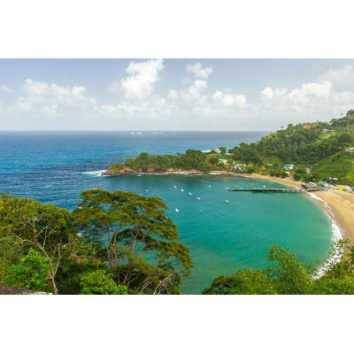 Art sur toile tendue avec galerie Jaynes Gallery: Caraïbes, Tobago, parlatuvier, baie et paysage de plage