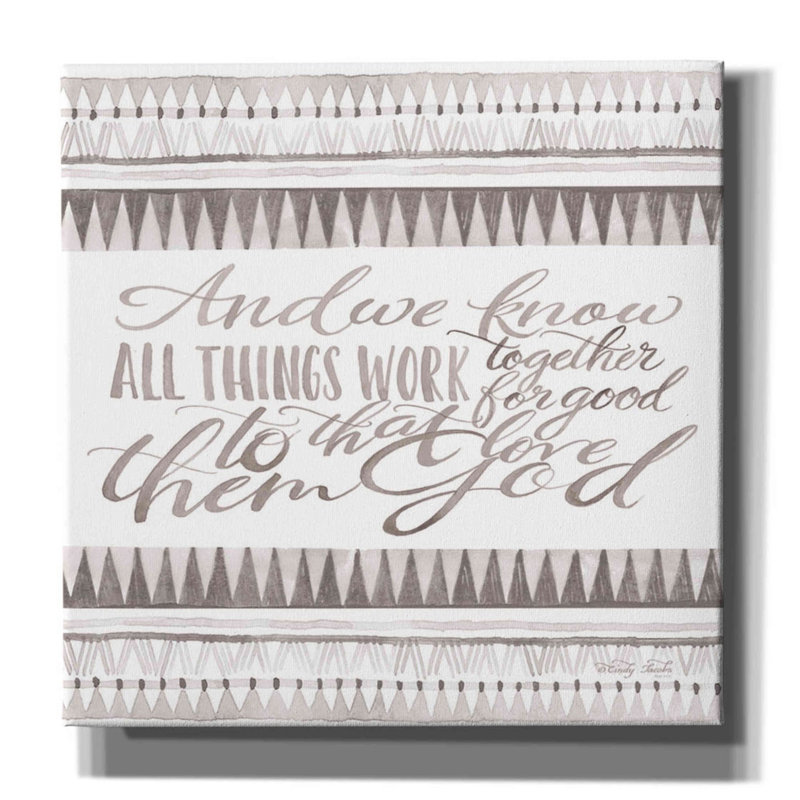 «All Things Work Together» par Cindy Jacobs, art mural sur toile, H 12 po x l 12 po x P 0,75 po