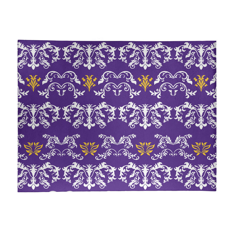 Damask Indoor Rug, Rectangle 9' x 12'