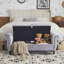 Banc de rangement en velours avec accoudoirs-2026340633
