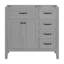 Meuble-lavabo 36 po sans lavabo, base d'armoire seulement, armoire de salle de bain avec tiroirs, cadre solide et panneau de fibres à densité moyenne, gris-978228416