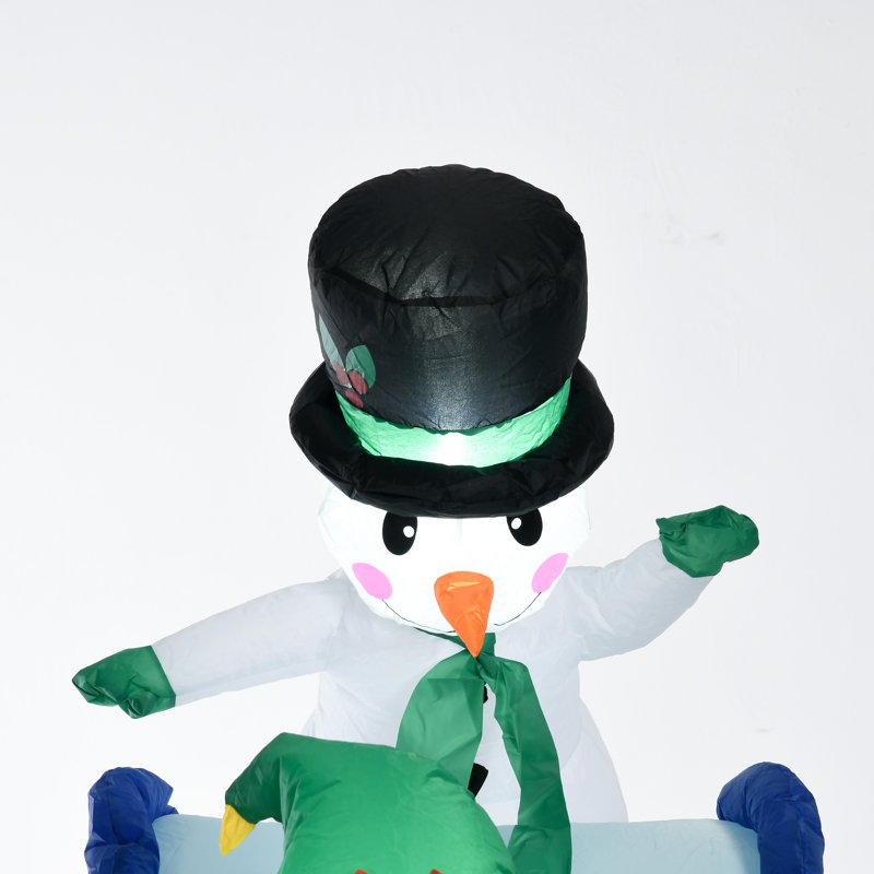 Jaanar Elf and Gingerbread Man on Ski Slope Inflatable