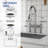 Bridge Pull Down Kitchen Faucet, 2 Handle 3 hole Widespread Kitchen Sink Faucet-121147066