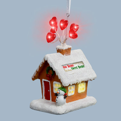 Ornement maison en pain d'épice 2025 - Décoration de Noël lumineuse pour les premiers propriétaires