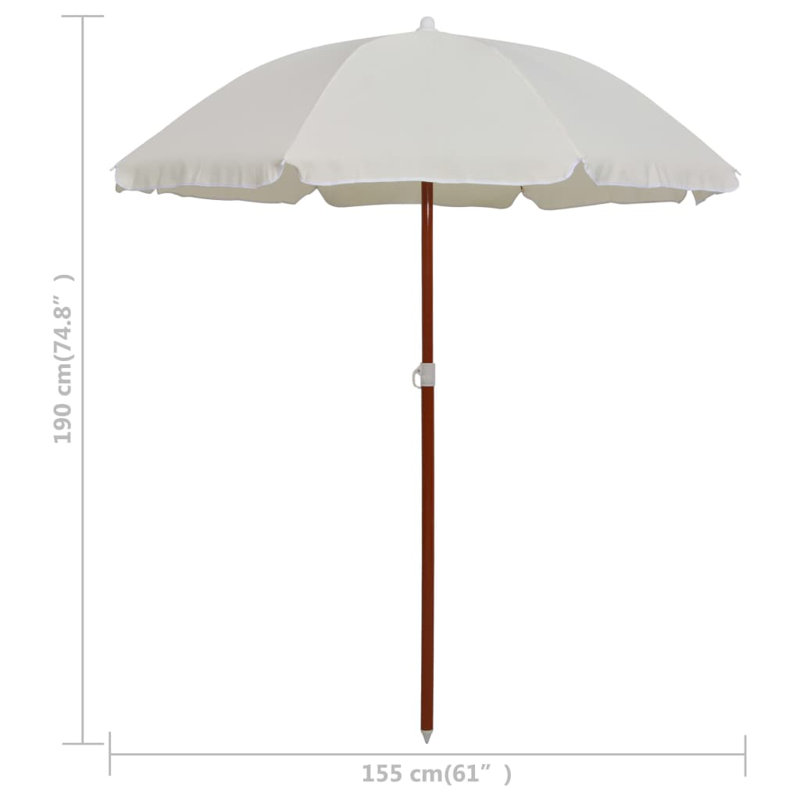 Parasol de plage Kelso, Blanc, H 74,8 po x l 61 po