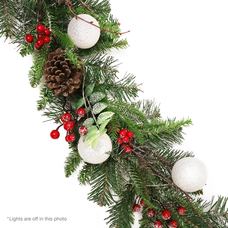 Ensemble de guirlandes de Noël 72 "avec baies de pin
