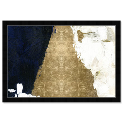 «Blue and White Abstract Shades», peinture d'art encadrée contemporaine pour le salon