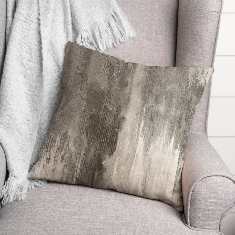 Eilif Abstract Outdoor Reversible Throw Pillow, Gray