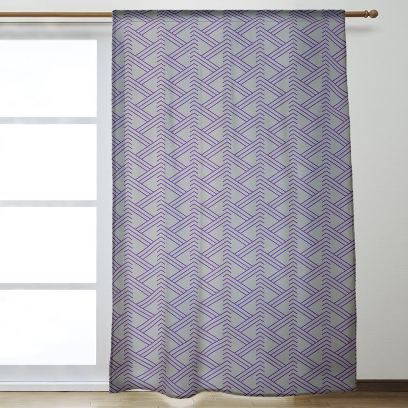 Jordao Room Darkening Curtain Single Panel, Gray/Purple
