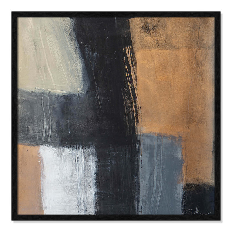 «Metallic Slate II» par Casa Fine Arts, Cadre noir mince, H 27,5 po x l 27,5 po x P 0,75 po