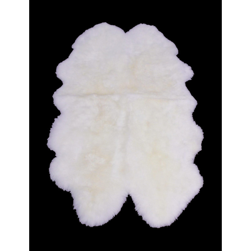 Tapis blanc en peau de mouton Beus, Nouveauté 4 pi x 6 pi
