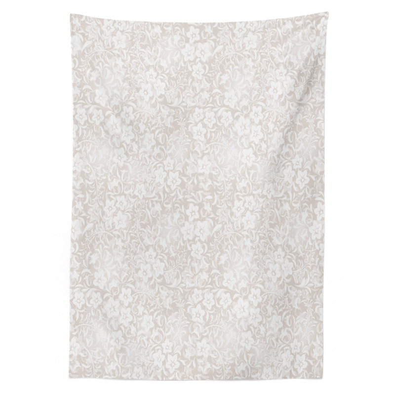 Floral Spring Season Blossoms Branches Leaf Beauty Field Ornamental Design Tablecloth, 90"L x 60"W
