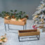 Ensemble de 2 boîtes en bois usagées avec support en fer noir, L: 21,5 x 8,5 x 23,5 po: 19,5 x 6,5 x 16 po