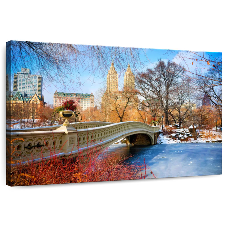 Rorry Frozen Central Park Bow Bridge NYC, 32" H x 48" W