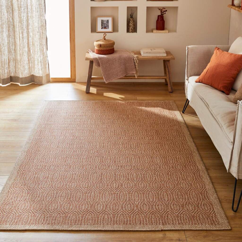 Teppich Wohnzimmer Jute-Look Beige