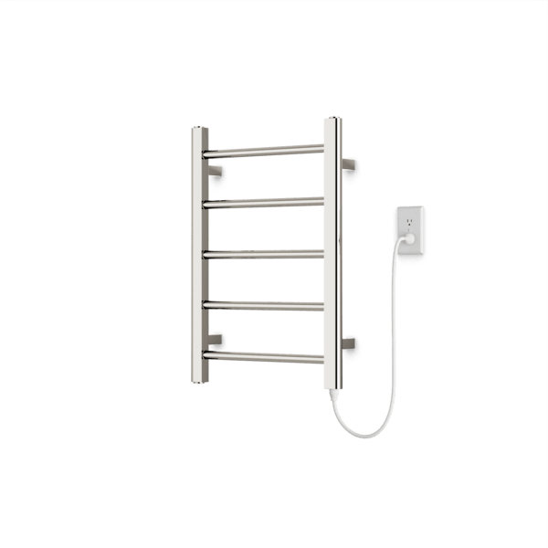 Ryton Wall Mount Electric Towel Warmer, 26" H x 18" W x 5.19" D, Polished Nickel