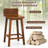 Wildon Home® 24.5'' Solid Wood Bar Stools Set Of 4 Home Counter Kitchen Stools W/ Low Backrest & Footrest-1022248608