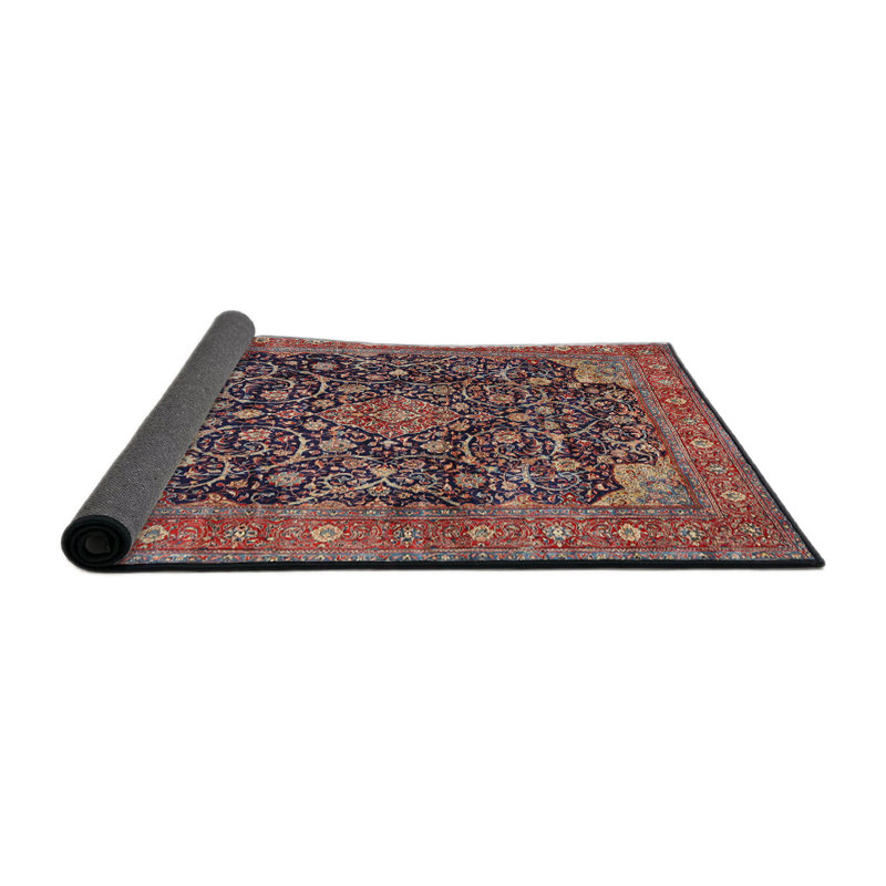 Tapis décoratif bleu oriental/bleu marine/beige addora, Rond 6 pi