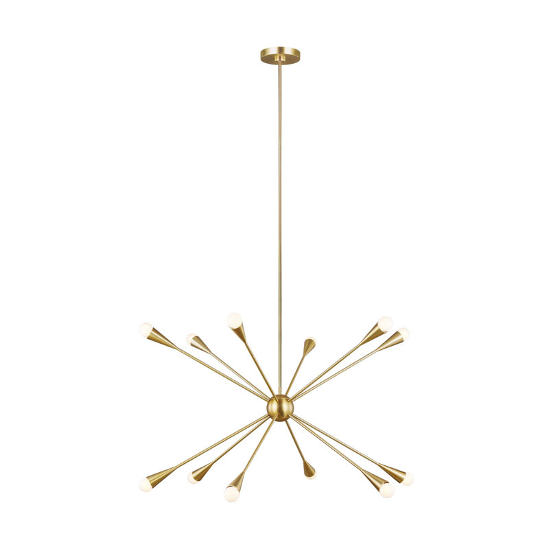 Jax 12 - Light Chandelier, Burnished Brass