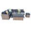 Barcelona Wicker - Person Garden Lounge Set with Cushions-428452617