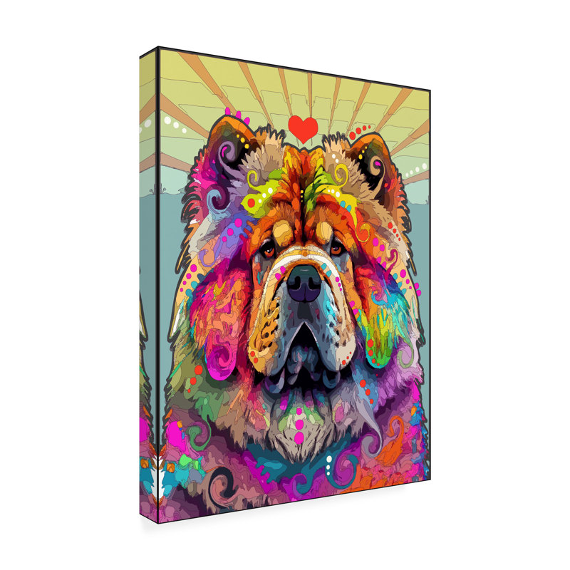 Art sur toile boliné Dean Russo Chow Chow, H 32 po x l 24 po