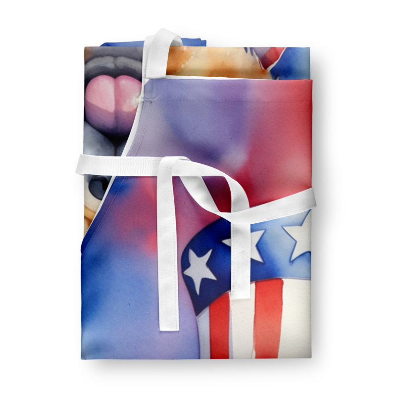 Patriotic American Apron, Brown Chow Chow