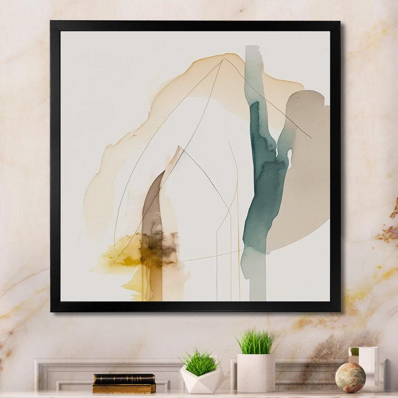 «Mustard Yellow Secrets III», reproduction sur toile, L 16 po x H 16 po x P 1 po, Impression noire sur toile encadrée