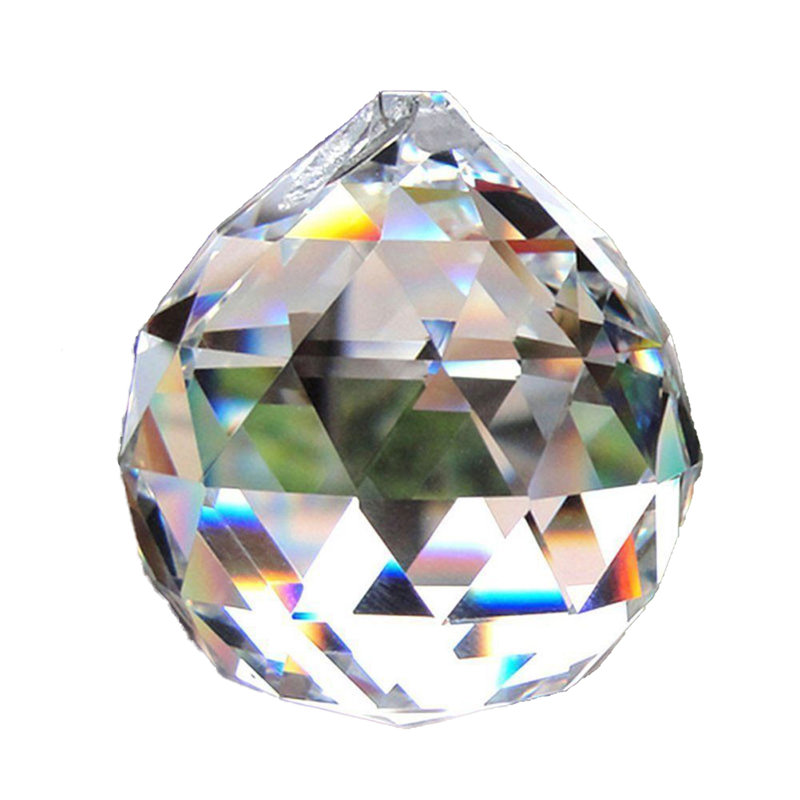 Ornement faîteau en cristal à facettes, H 1,6 po x l 1,6 po x P 1,6 po