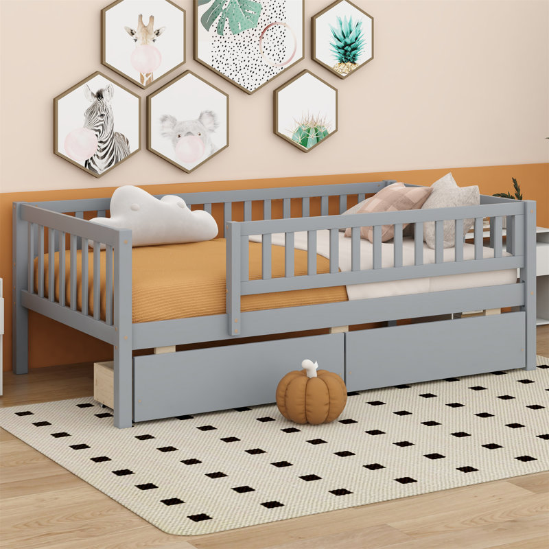 Lit de jour Sherilynn, Gris, Lit simple