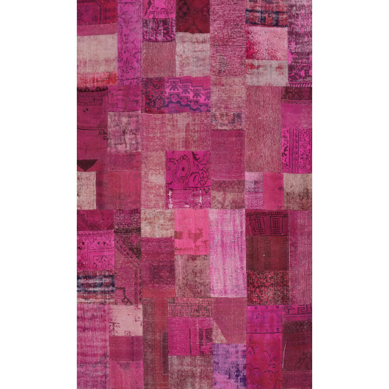Handmade Wool Patchwork Distressed Area Rug 7x10