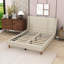 Wood Upholstered Platform Bed with Headboard-1490618747
