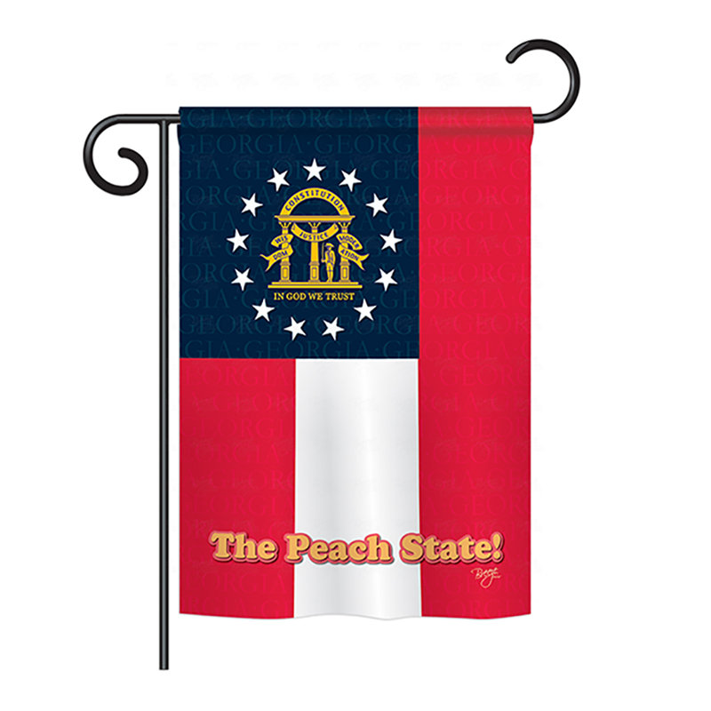 Drapeau de maison en polyester à 2 côtés US State, H 40 po x l 28 po, Géorgie