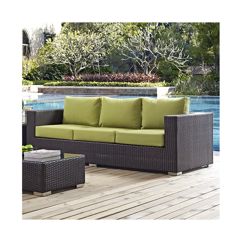 Modway Convene Outdoor Patio Sofa, Peridot
