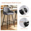 Fixed Height Faux Leather Upholstered Bar Stool Tufted Back with Footrest-35513200