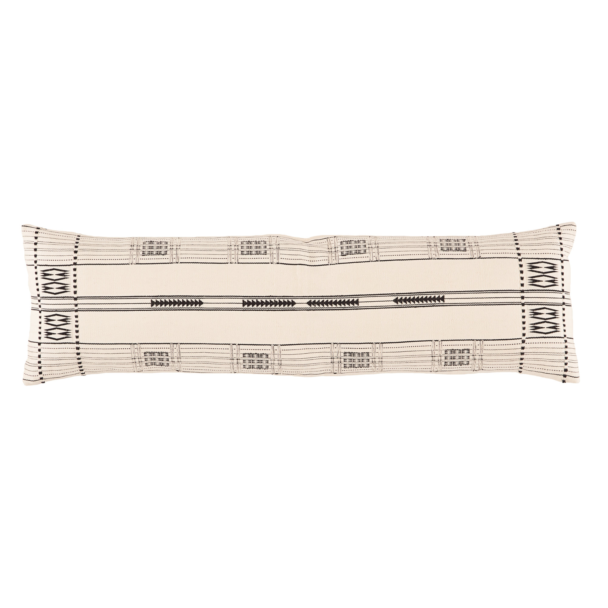 Erickson Embroidered Cotton Throw Pillow, Black, Down Alternative