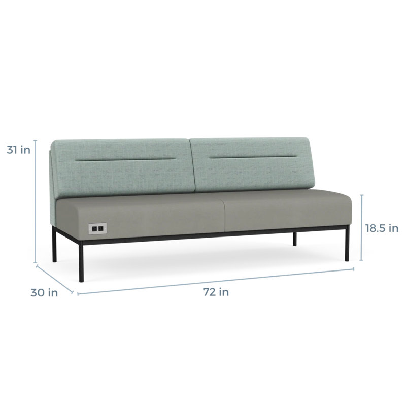 Canapé Darsey, Avec alimentation, Noir, Chambray écume de mer; Patriot Plus colombe