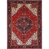 8'x11'3" Venetian Red Hand Knotted Cleaned Vintage Wool Persian Heriz Tribal Ambience Rug 4907EF9DE1CA4AAFBAA31FC2F0B5D560