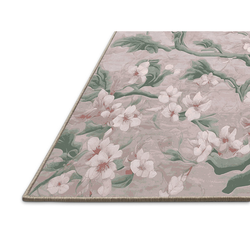 Tapis beige soyeux et moelleux, Carré 8 pi
