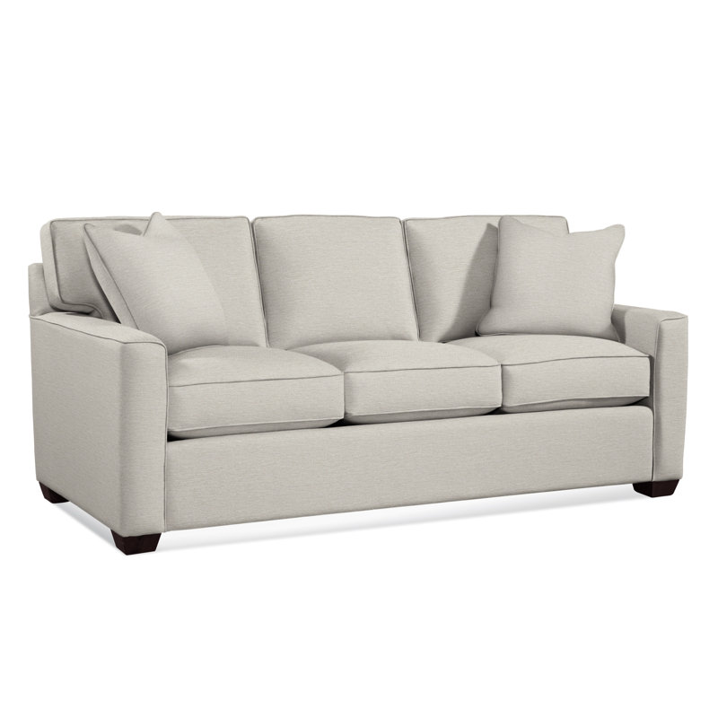 Easton Sofa, Innerspring Mattress, Java, White Performance Fabric
