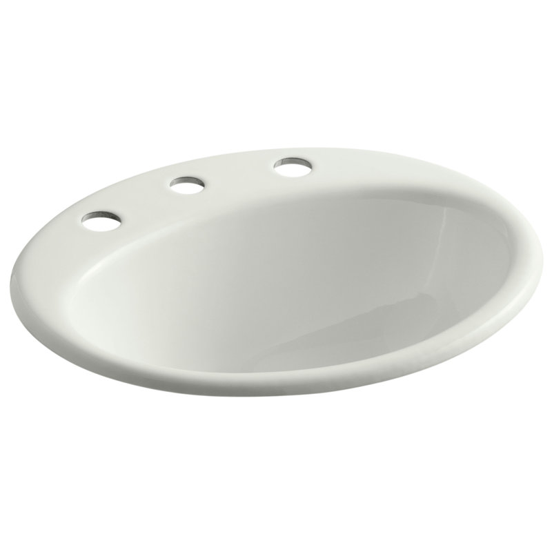 Farmington Metal Oval Drop-In Bathroom Sink with Overflow, Sandbar, 8" Center