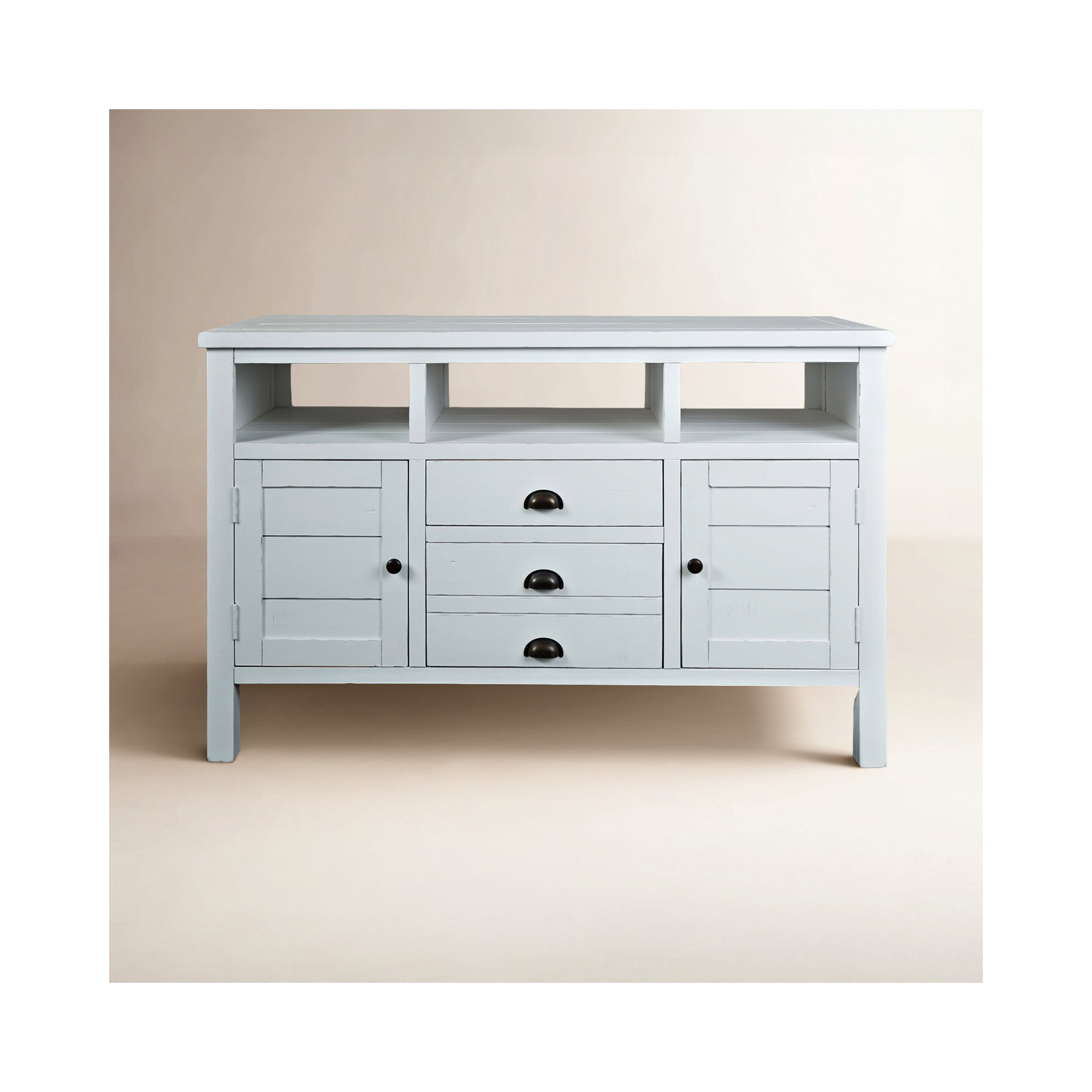 Castile Media Console, Weathered White, 50"