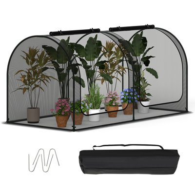 Tunnel Crop Cage Plant Protection Tent W/ Zippered Doors 274 X 121 X 121 Cm