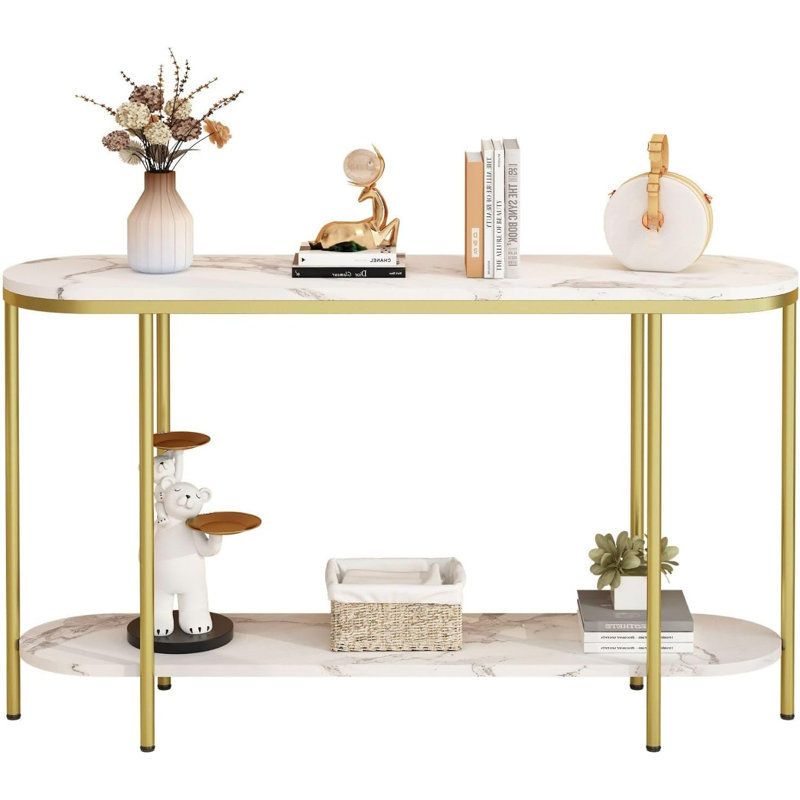 Modern Gold Marble Console Entryway Table