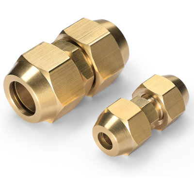 Connecteurs de raccord de tuyau en cuivre TURBRO pour extension de tube de climatiseur, raccords de coupleur de tube en laiton pour lignes de cuivre de 1/4 et 1/2 pouce de diamètre, 2 pièces